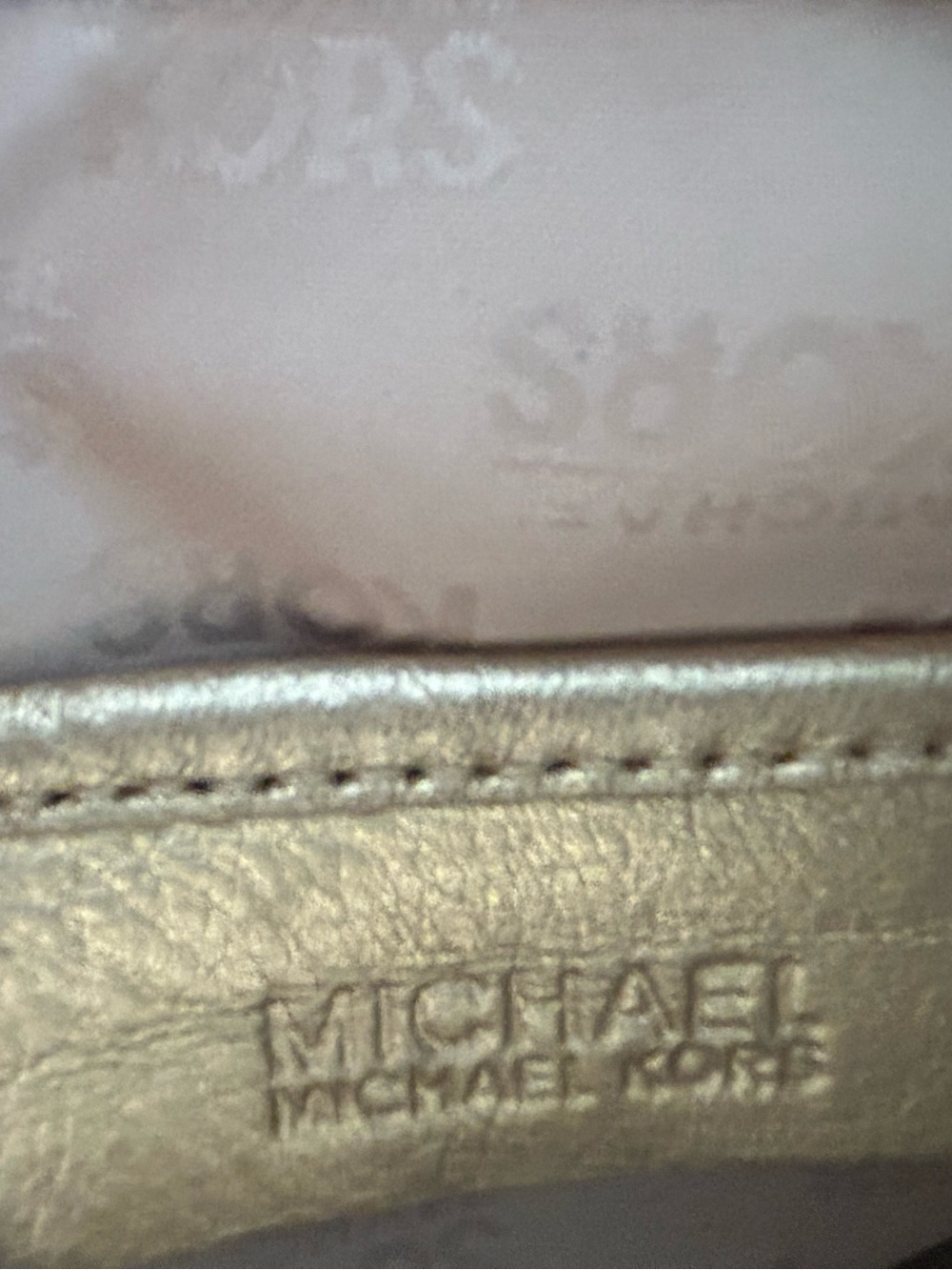Michael Kors Beige/Tan MK Monogram Crossbody Bag - Picture 8 of 11